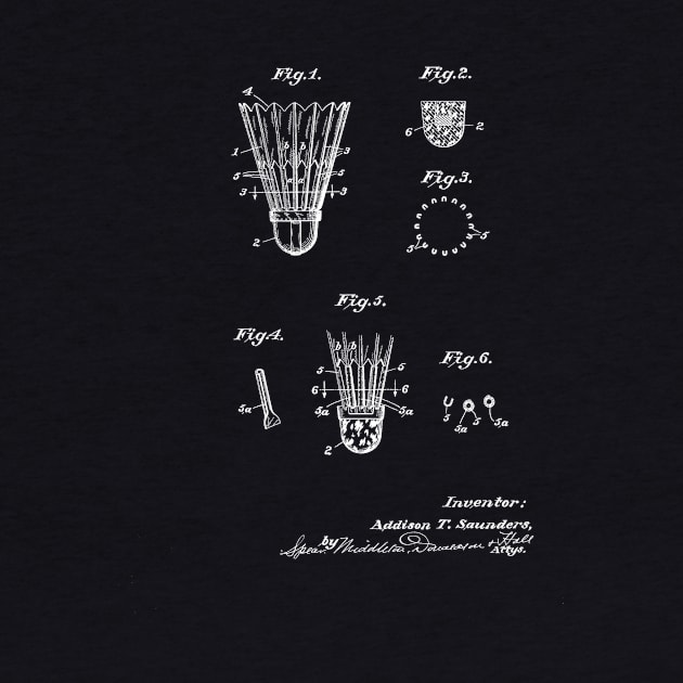 Badminton Vintage Patent Drawing Funny Novelty by TheYoungDesigns